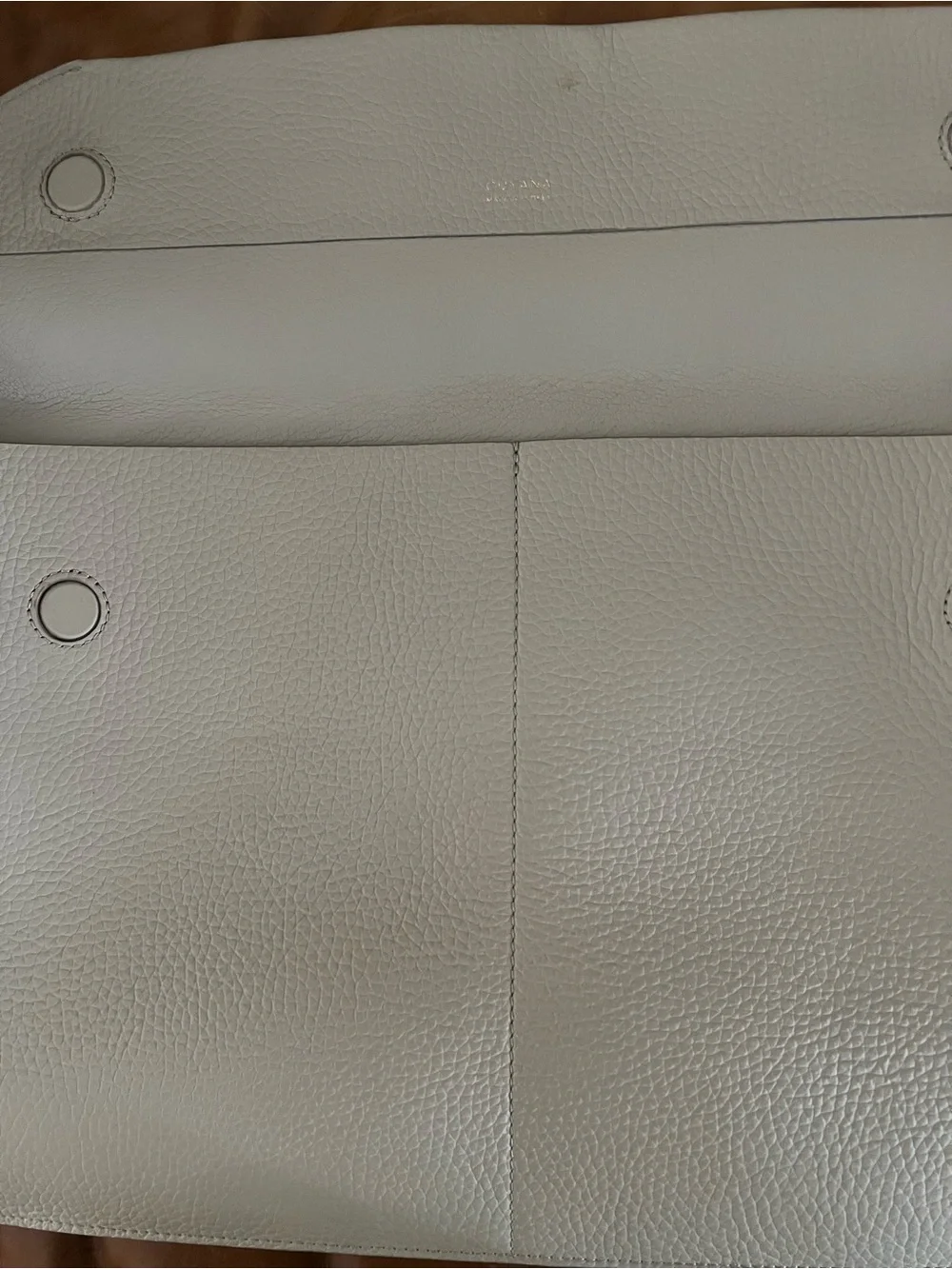 Cuyana Cream Pebbled Leather Laptop Sleeve - holds up to 15 in